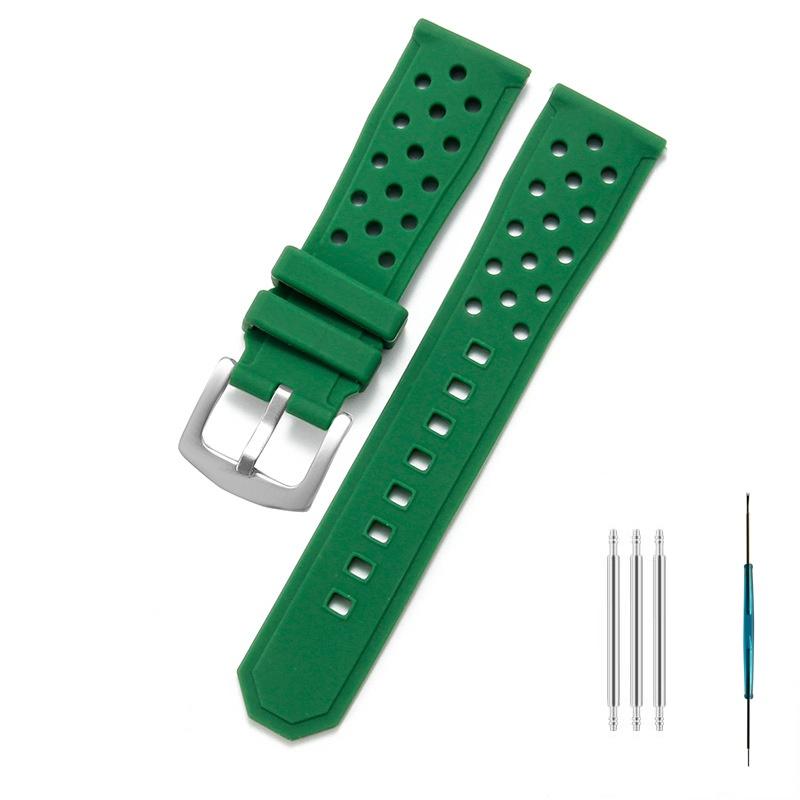 22mm Watch Strap For TAG Heuer F1 Monaco Carrera Formula 1 Watchband Air Vent Hole Wristband Rubber Silicone Bracelet Accessory