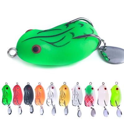 Frog Lure Streamline Surface Double Hook Colorful Soft Fishing Baits 4.2cm-8g Top Water Artificial Ray Frog for Freshwater