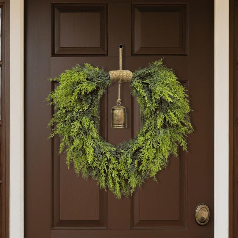 Sustainable Heart Bell Christmas Garlands Portable Safe Holiday Wreath Durable Indoors Festival Decors