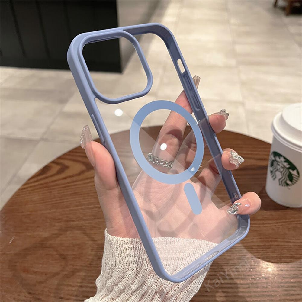 Magnetický luxusní průhledný kryt pro iPhone 17 16 15 14 13 12 11 Pro Max Plus Pro Magsafe Bezdrátové nabíjení Zadní kryt Průhledné kryty