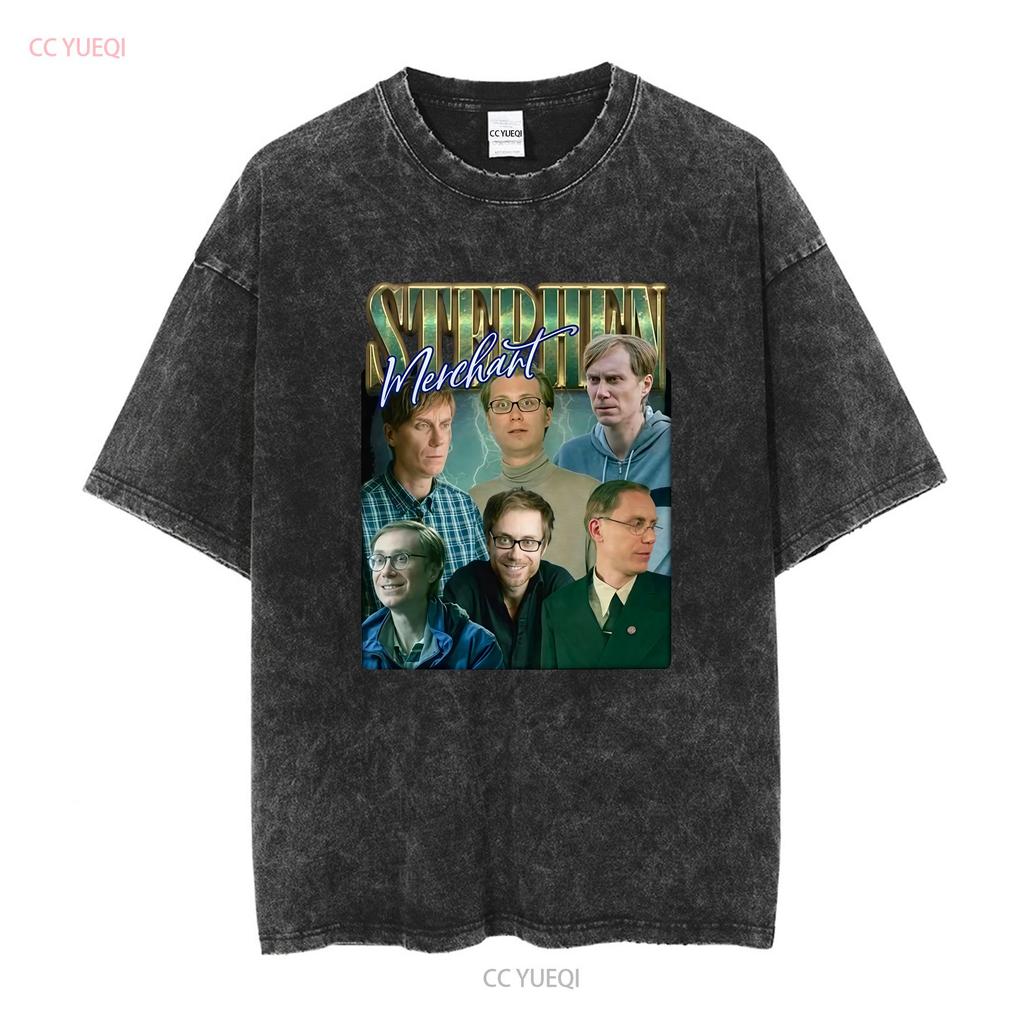 Stephen Merchant Vintage Bootleg T Shirt Vintage Washed Designer Clothes Versatile Fashion Top For Everyday Wear Casual
