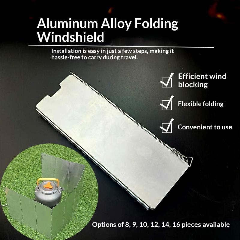 Foldable Aluminum Alloy Camping Stove Wind Screen Durable Ideal For Outdoor Hiking Picnic