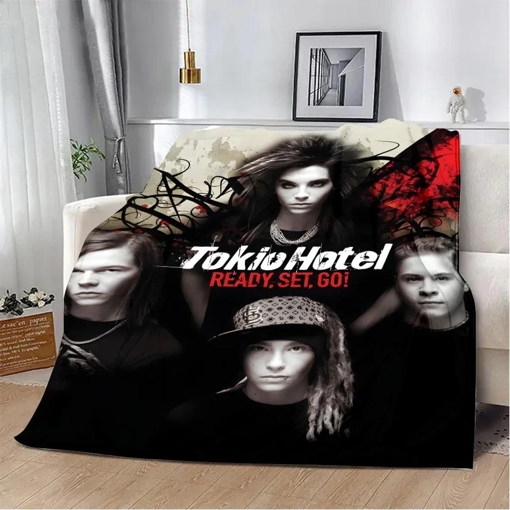 Tokio Hotel Rocková kapela Bill Kaulitz Tištěná deka Piknikové deky Teplá deka Měkká a pohodlná deka Domácí cestovní dárek