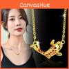 Unique Lightweight Titanium Steel Koi Fish Necklace With 18k Gold Detailing