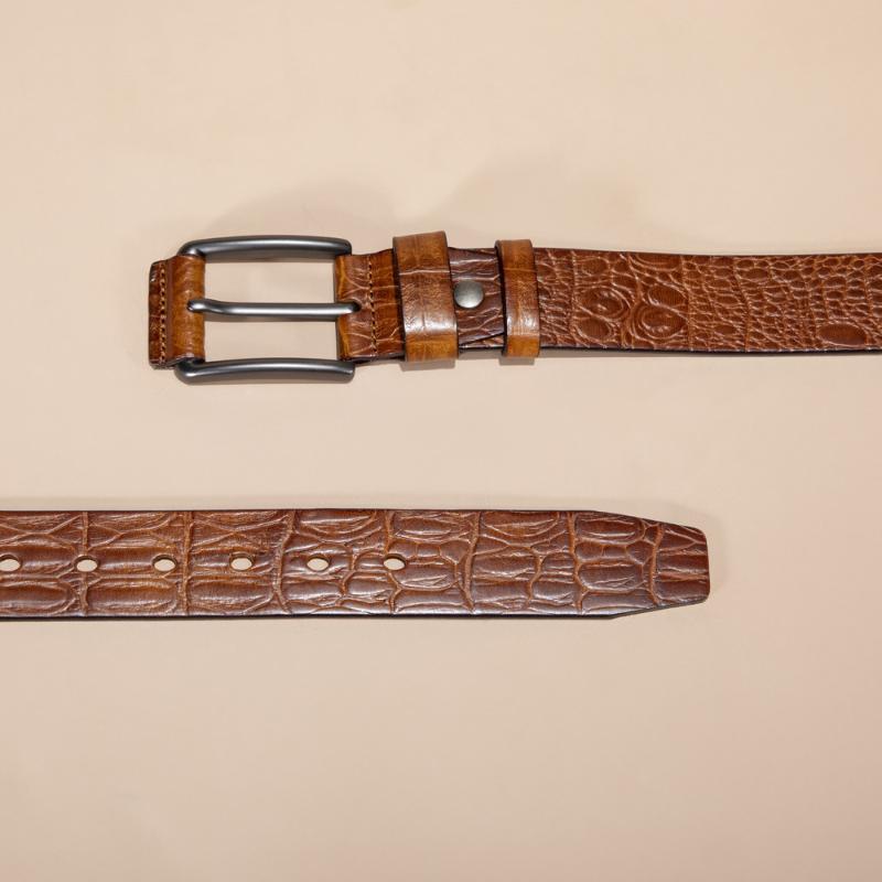 First Layer of Foreskin Head Belt Men's Belt Real Cowhide Belt Casual Pin Buckle Belt