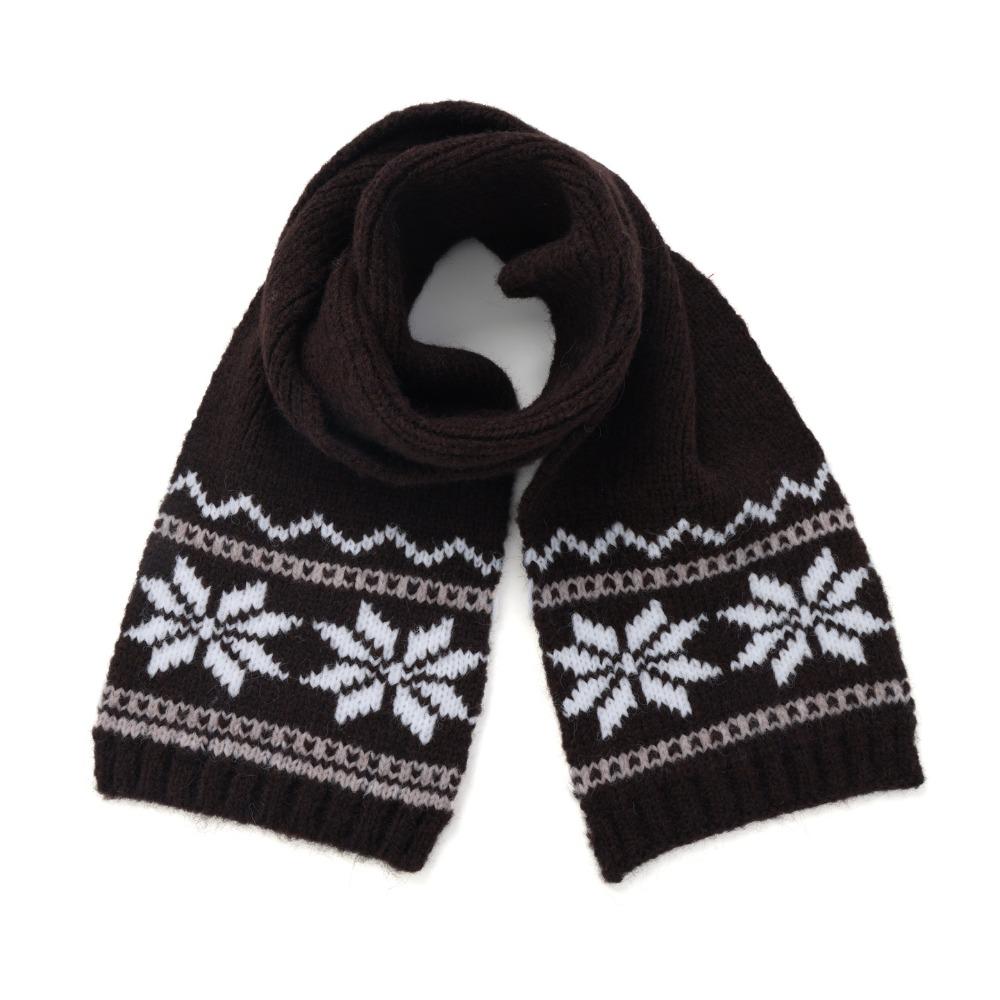 Cozy Retro Knitted Hat Soft Snow Flake Jacquard Pompoms Beanie Warm Winter Hat Scarf for Women