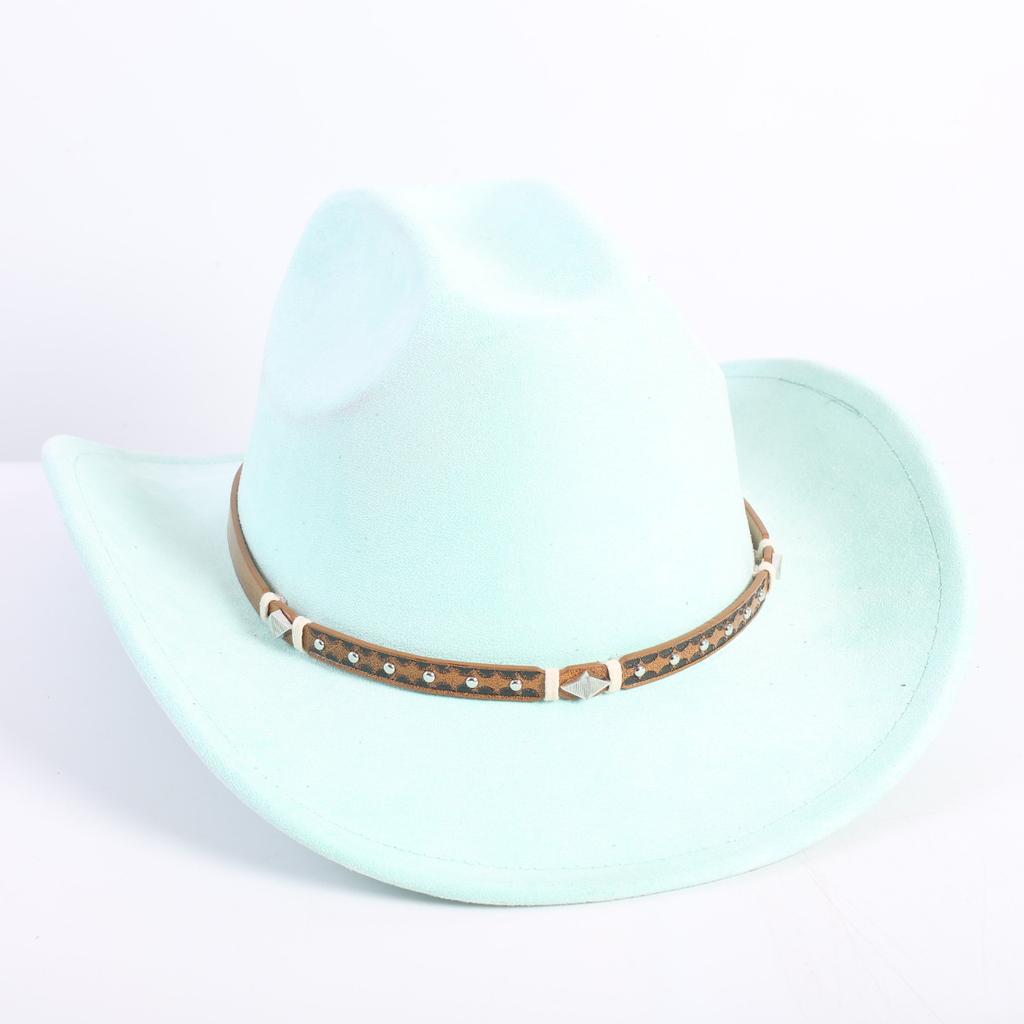 New Color Western Cowboy Hat Men's and Women's Commuting Versatile Simple Wind Wide Brim Top Hat Sun Hat