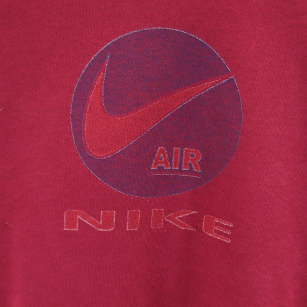 NIKE Old Long sleeve trainer Red series Brushed back of sweatshirt Men's Used