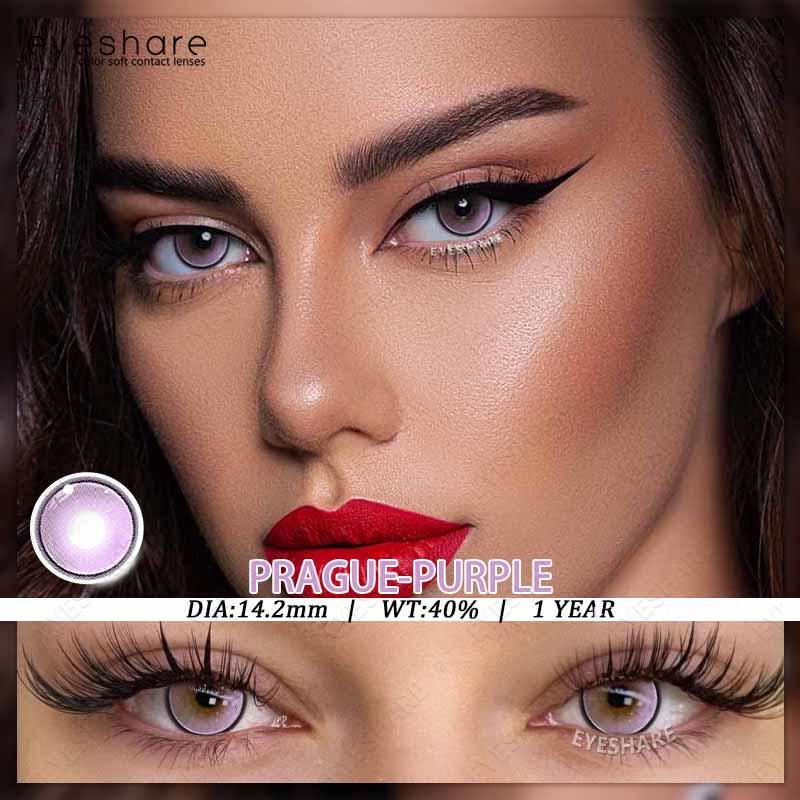 Eyeshare Colored Contact Lenses Purple Fashion New Style Contact Lenses Gray Natural Comfortable Colored Lenses Pink Makeup Colored Lenses 1 Pair