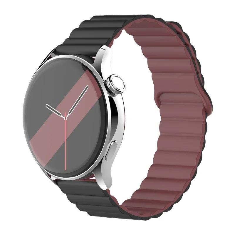 20mm 22mm Magnetic Loop band For Samsung Galaxy watch 6/5 pro/4/Classic/active 2 Silicone link bracelet huawei GT 2-2e 3-4 strap