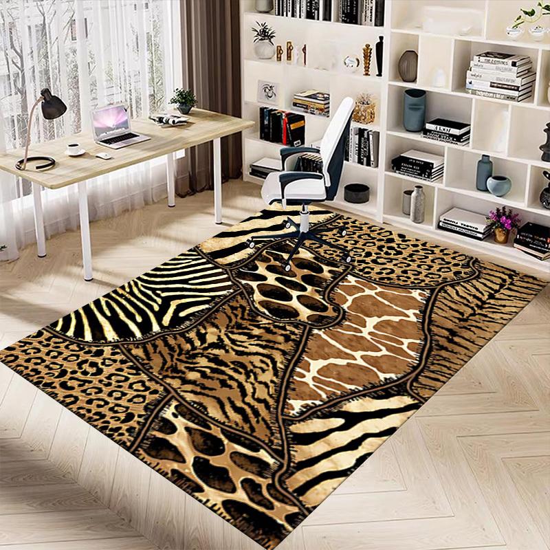 1PC Leopard Print Tiger Stripes Extra Large Non-Slip Floor carpet, Office, family, bedroom, Studio - Large Area Rug Indoor Rugs, Vibrant Colors-W256