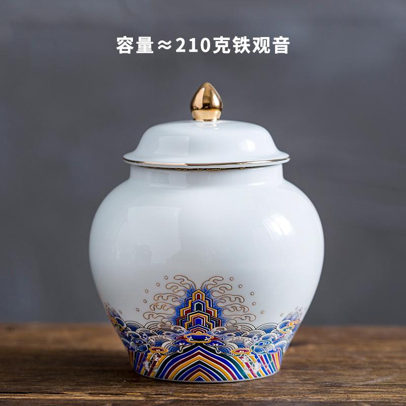 Kreatives Keramik Lotuswellen Keramik Teegefäß Feuchtigkeitsdichte Versiegelte Aufbewahrungsflasche Haushalt Großes Fassungsvermögen Süßigkeiten Aufbewahrungsglas Zuhause