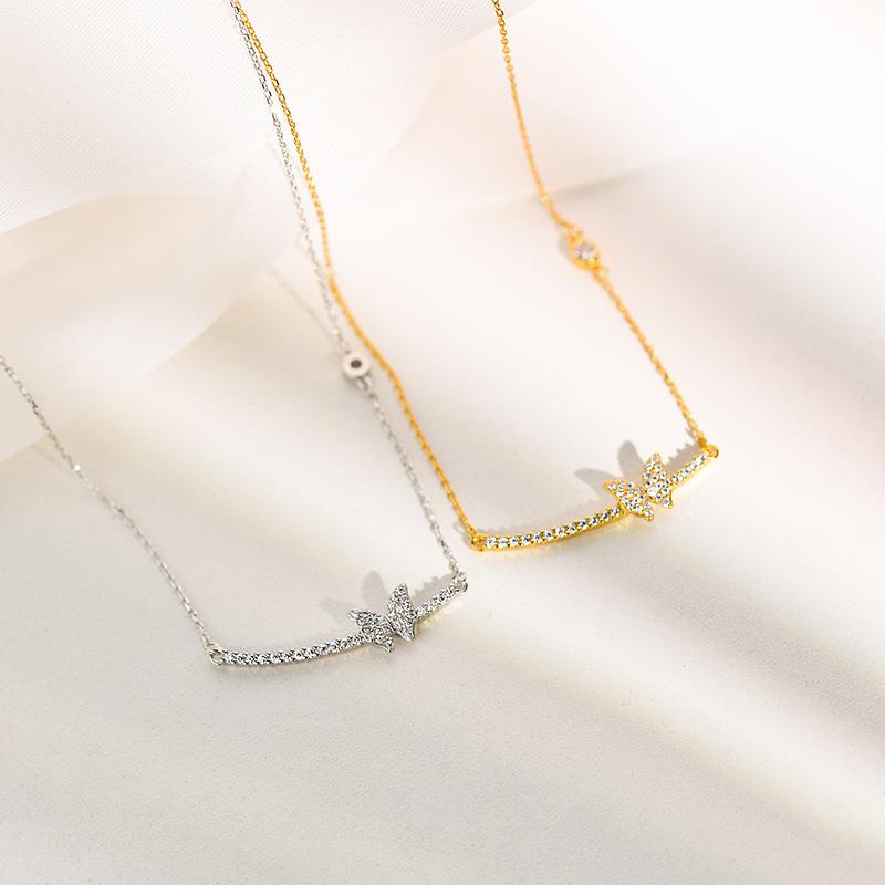Butterfly Necklace, Simple and Sweet, Collarbone Chain, Light Luxury, High-end Feeling, Gift for Girlfriend, New Temperament