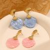 European and American Summer Beach Style Colorful Shell Earrings in High-grade Stainless Steel