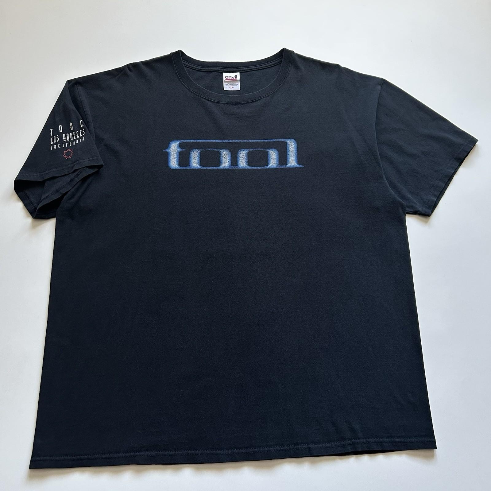 Vintage Tool Tour T-Shirt Size 2XL Anvil Y2K Band Tee Skull Spikes Faded Black Unisex T-Shirt XXXL