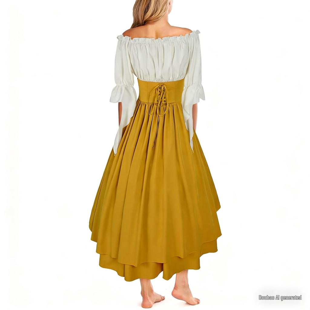 Renaissance Lace Asymmetrical Fairy Dress for Halloween
