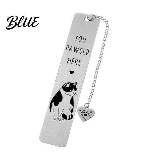 Creative Cat Bookmark Cute Bookmark Funny Metal Page Marker with Stainless Steel Quotes