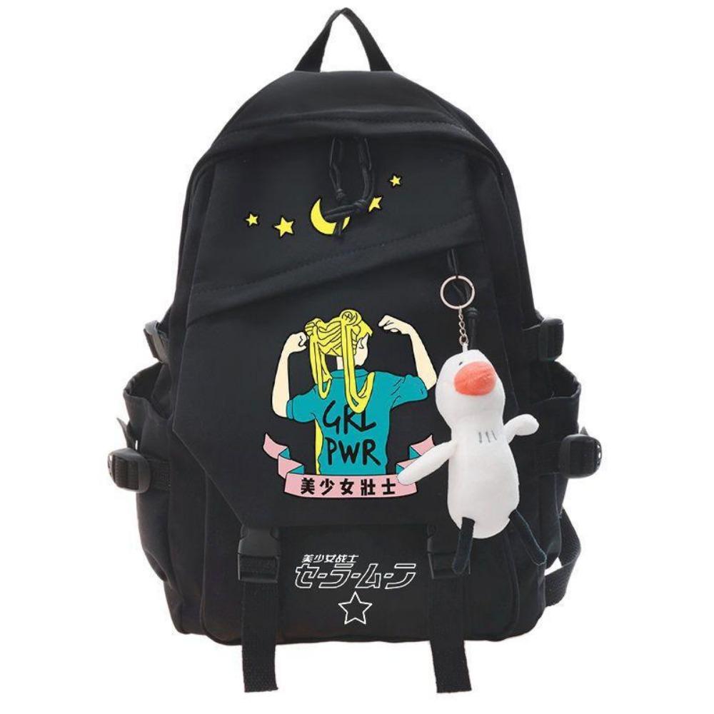 

Sailor Moon Cartoon Peripheral School Bag Cute Sailor Moon Hare Student Casual Backpack Lightweight Free duck pendant