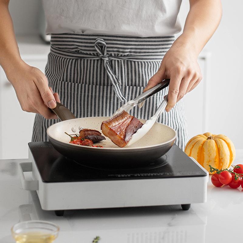 BBQ Food Clip Non-slip Stainless Steel Barbecue Bread Clip Silicone High Temperature Grill Tong Dining Bar Kitchen Accessories
