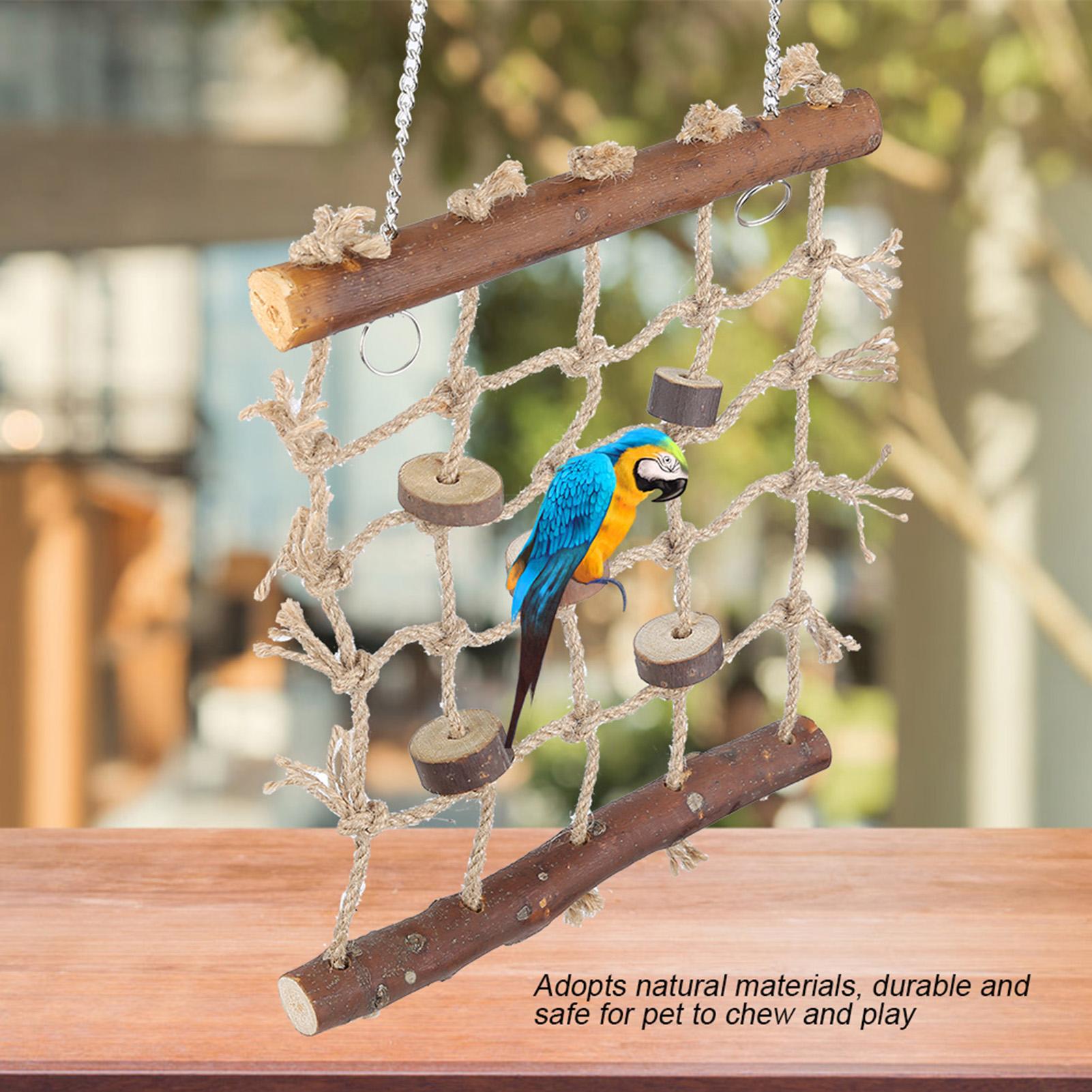 

1Pc Cage Bird Parrot Toys Hemp Rope Climbing Ladder Birds Natural Interesting Sewing Toy