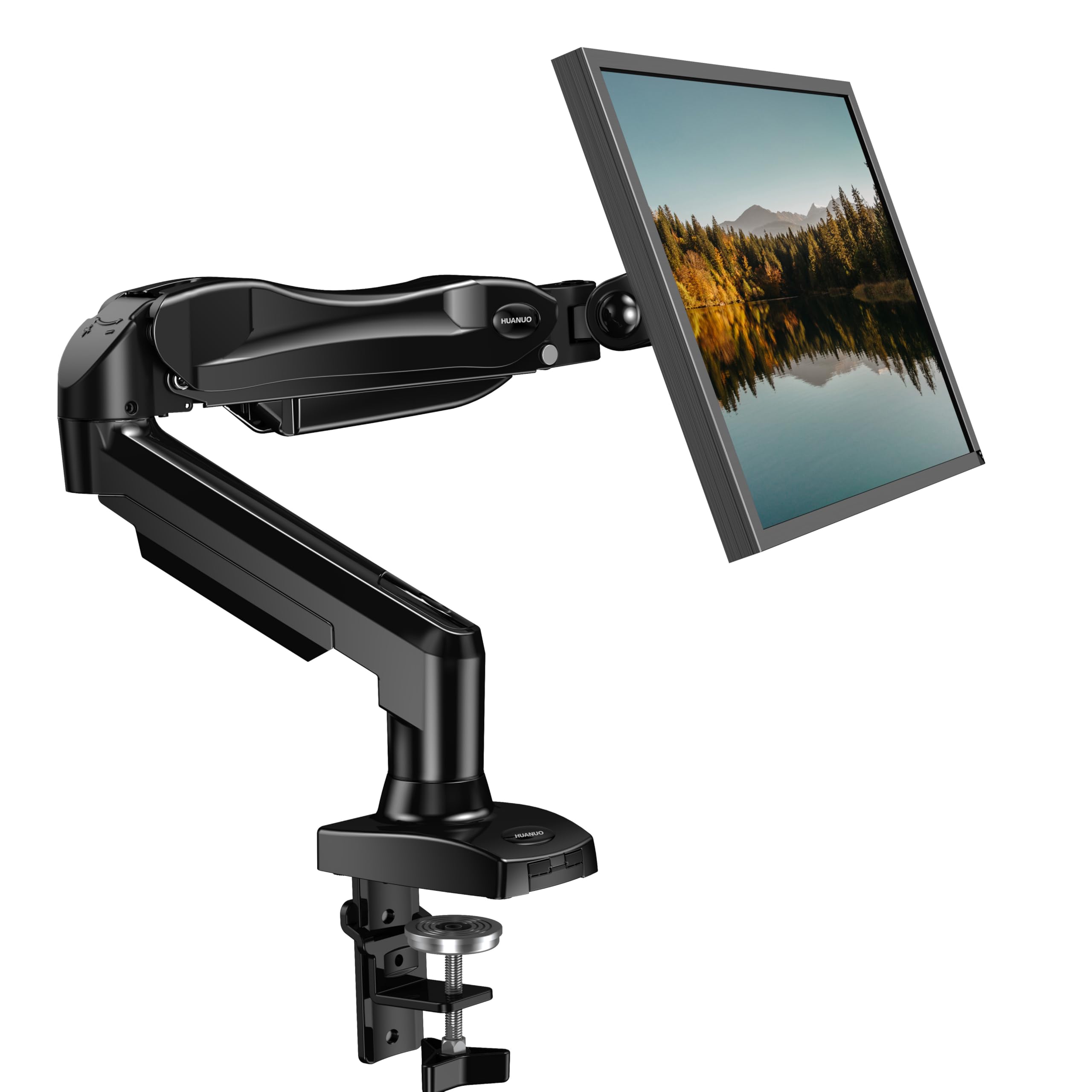 

HUANUO Газовый пружинный монитор Совместимый с дюймовым одинарным кронштейном HNSS31B, 13-32 монитора, Экран, Черный, чёрный