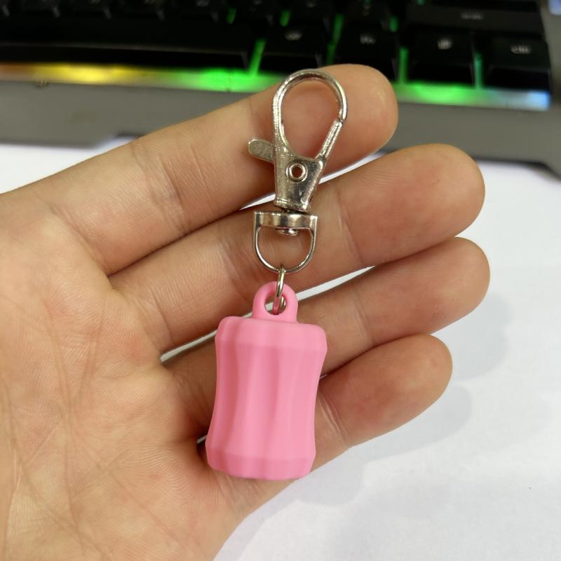 Portable Lip Gloss Keychain Caps Silicone Lid Holder Keyring Pendant For Lip Balm Bag Pendant Makeup Tool Accessories