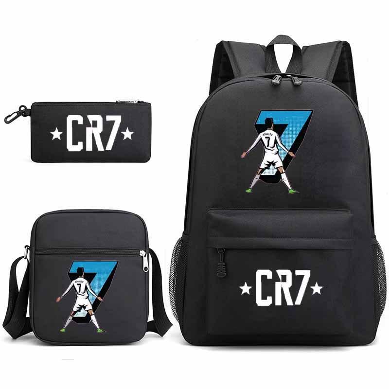 Youth Fashion Backpack Shoulder Bag Pencil Case Children'S Student School Bag 3-Piece Set