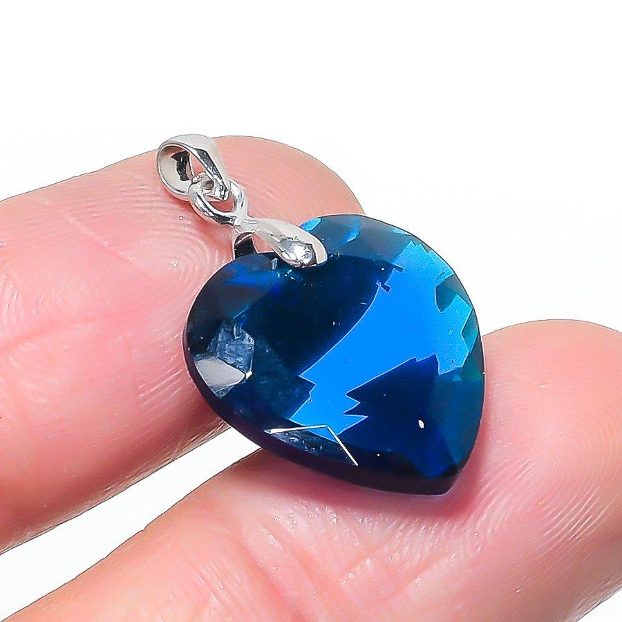 Natural Blue Topaz Gemastone 925 Sterling Silver Jewelry Pendant 1.06  AP-14624