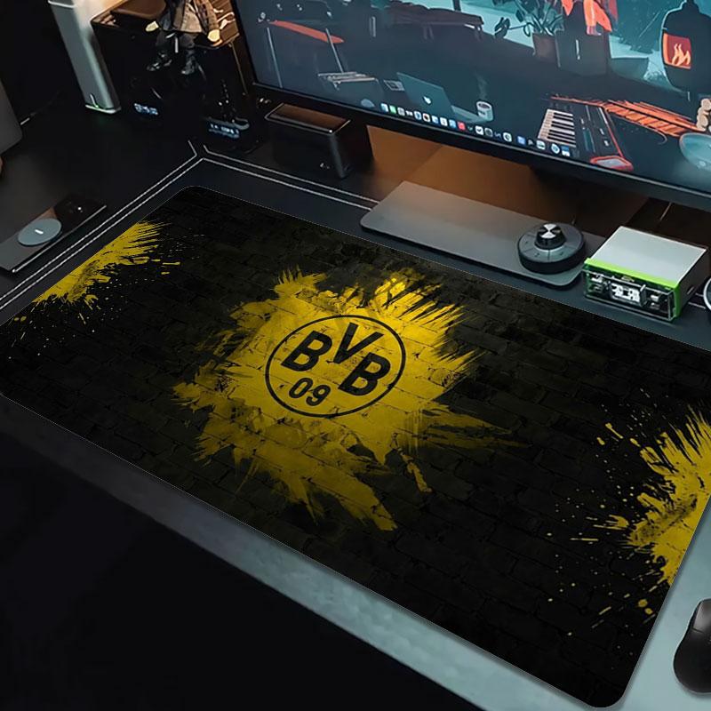 Borussia Großes Mauspad Große Gaming-Tischunterlage Rutschfest Laptop Tablet Großes Mauspad XXL Matte Mini-PC Spielmatte Mit Verriegeltem Rand