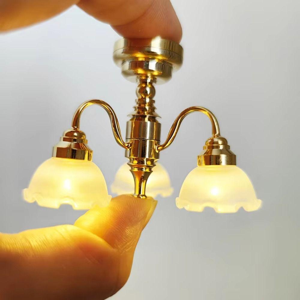 1/12 Scale Dollhouse Table Lamp Battery Operated LED Wall Sconces  Micro Landscape