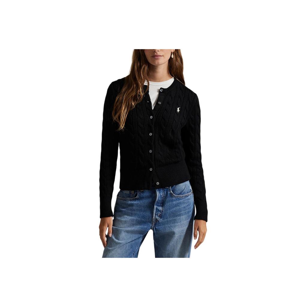Polo Ralph Lauren SS25 Slim Fit Cable Knit Cotton Crew Neck Cardigan Women Knitwear WMPOSWENDW20460-001