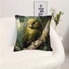 Kakapo Parrot Wildlife Print Throw Pillow Cover, Tropical Rainforest Bird Art Decorative Cushion For Living Room Bedroom Couch