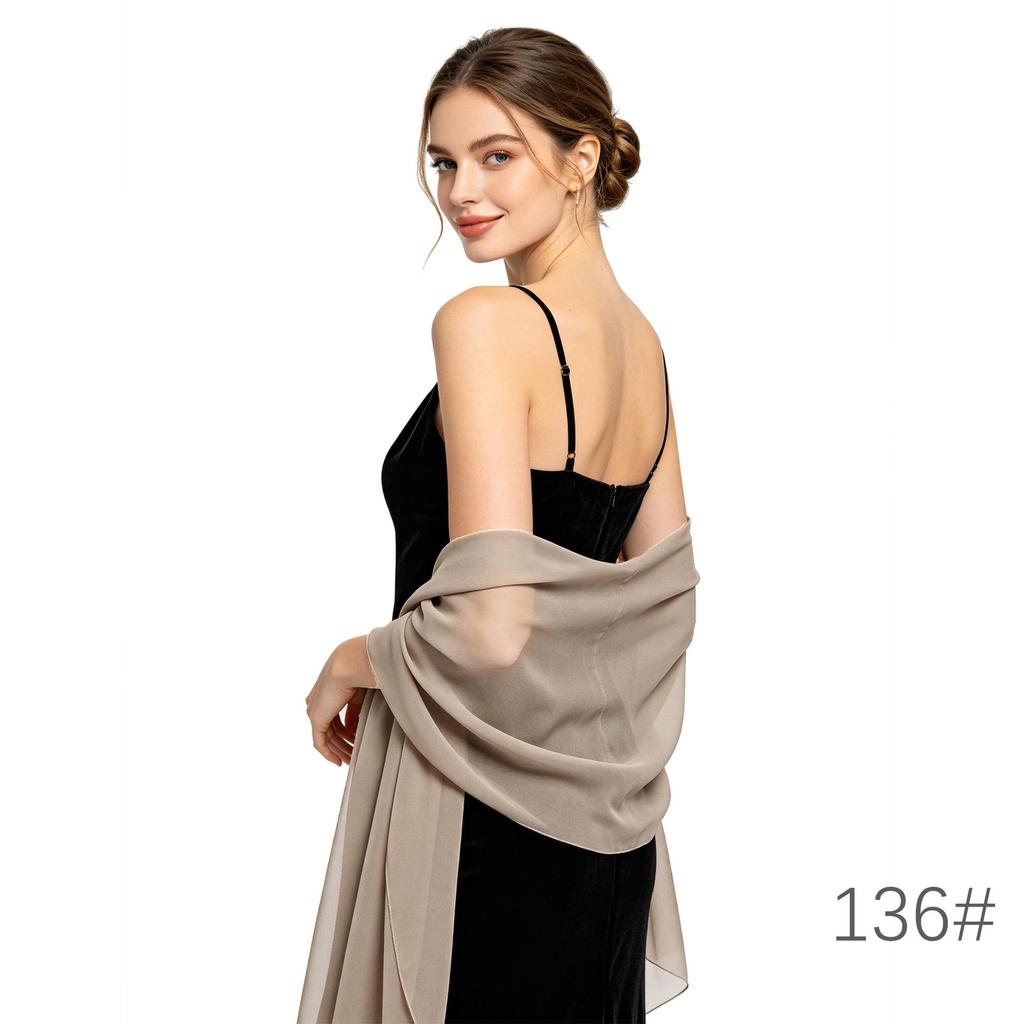 Elegant Chiffon Shawl for Evening Gowns, Bridesmaids, Weddings, Qipao & Parties