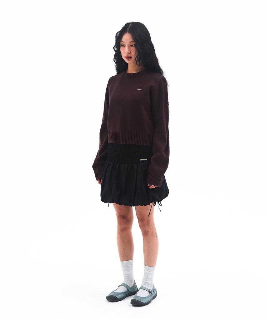 AMES-WORLDWIDE Basic Small Logo Knit Brown