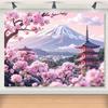 2D Mount Fuji Sakura Scenery Backdrop Japanese Landscape Background