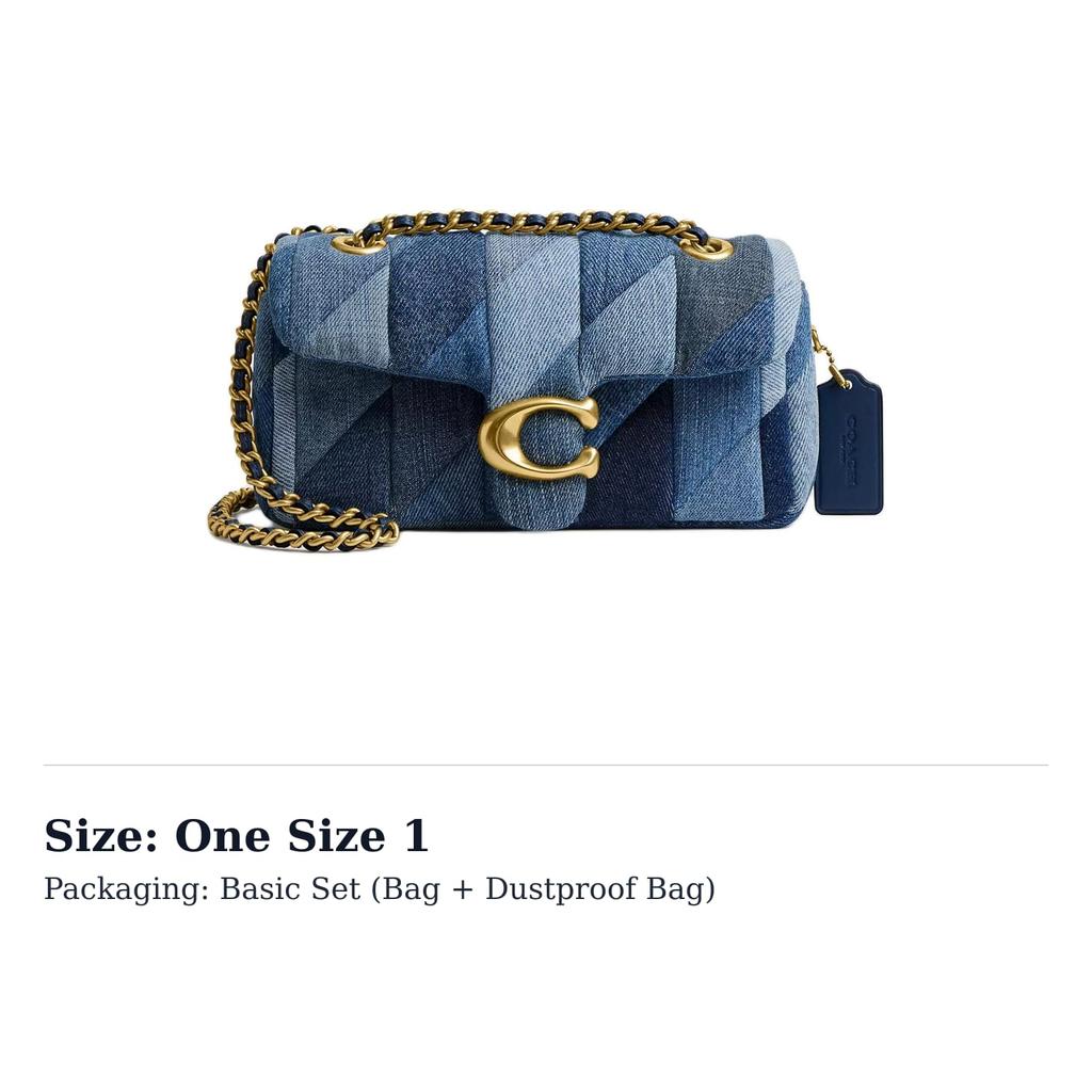 COACH Tabby Denim With Nappa Leather Shoulder Bag Small Women's Denim Blue CAM93-B4EI