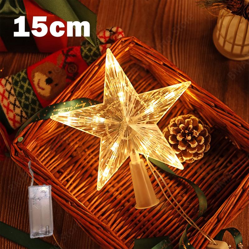 Christmas Decoration Glowing Tree Topper Glitter Shining Star Xmas Tree Ornaments for Home Decor Navidad New Year 2026 Gift