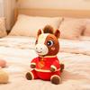 Pony Plush Toy Wear Tang Suit Cape 2026 Year of The Horse Zodiac PP Cotton Filling Pony Decor Chinese New Year Gift for Kids Collectors