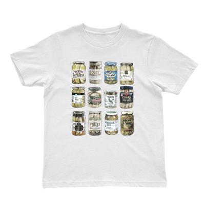 Maglietta Divertente Barattolo di Sottaceti – T-shirt Grafica Cibo Retro Vintage – Top in Cotone Unisex