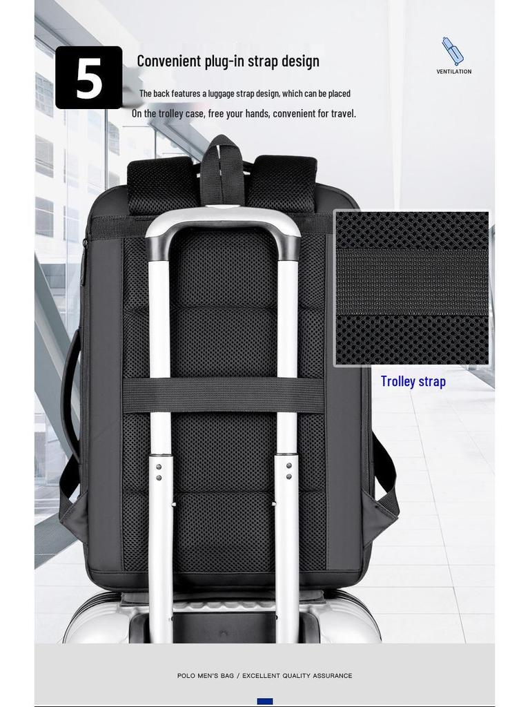 תרמיל גב עמיד למים עם טעינת USB למחשב נייד, לגברים, לעסקים ולקולג