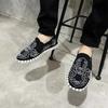 Fashion Cloth Shoes Embroidery Flower Social Guy Male Moccasin-Gommino Student Casual Shoes Fashion National Chinese Style 2024