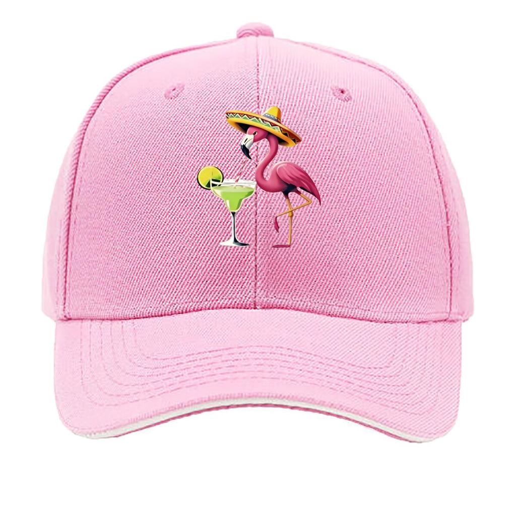 MLFO Flamingo Print Retro Adjustable Lightweight Hat Suitable for Shopping Vacation Fishing Fl Sandwich Baseball Cap