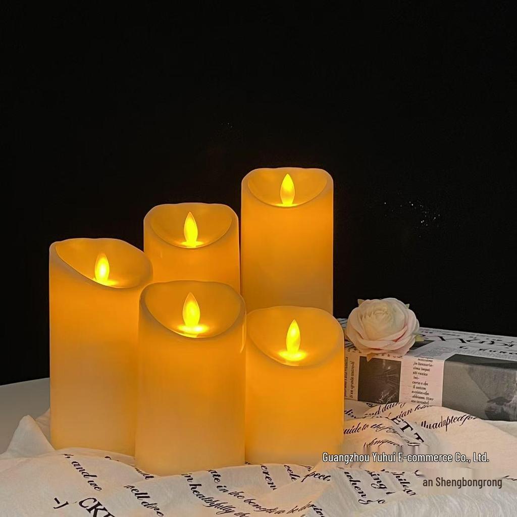 LED Remote-Controlled Smokeless Swinging Candles for Hotel & KTV Birthday Decor
