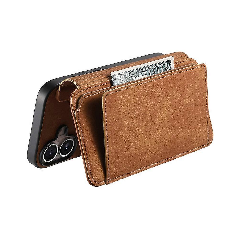 Funda de Cuero Magnética Compatible para Samsung Galaxy S25 FE con Cartera de Cremallera RFID Desmontable
