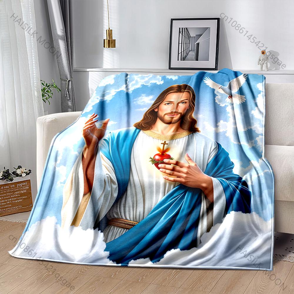 

Jesus White Dove Believer Blanket Warm Soft Fluffy Kids Adult Luxury Gifts for Sofa Bed Home Outdoor Travel Camping Blanket 75x90cm