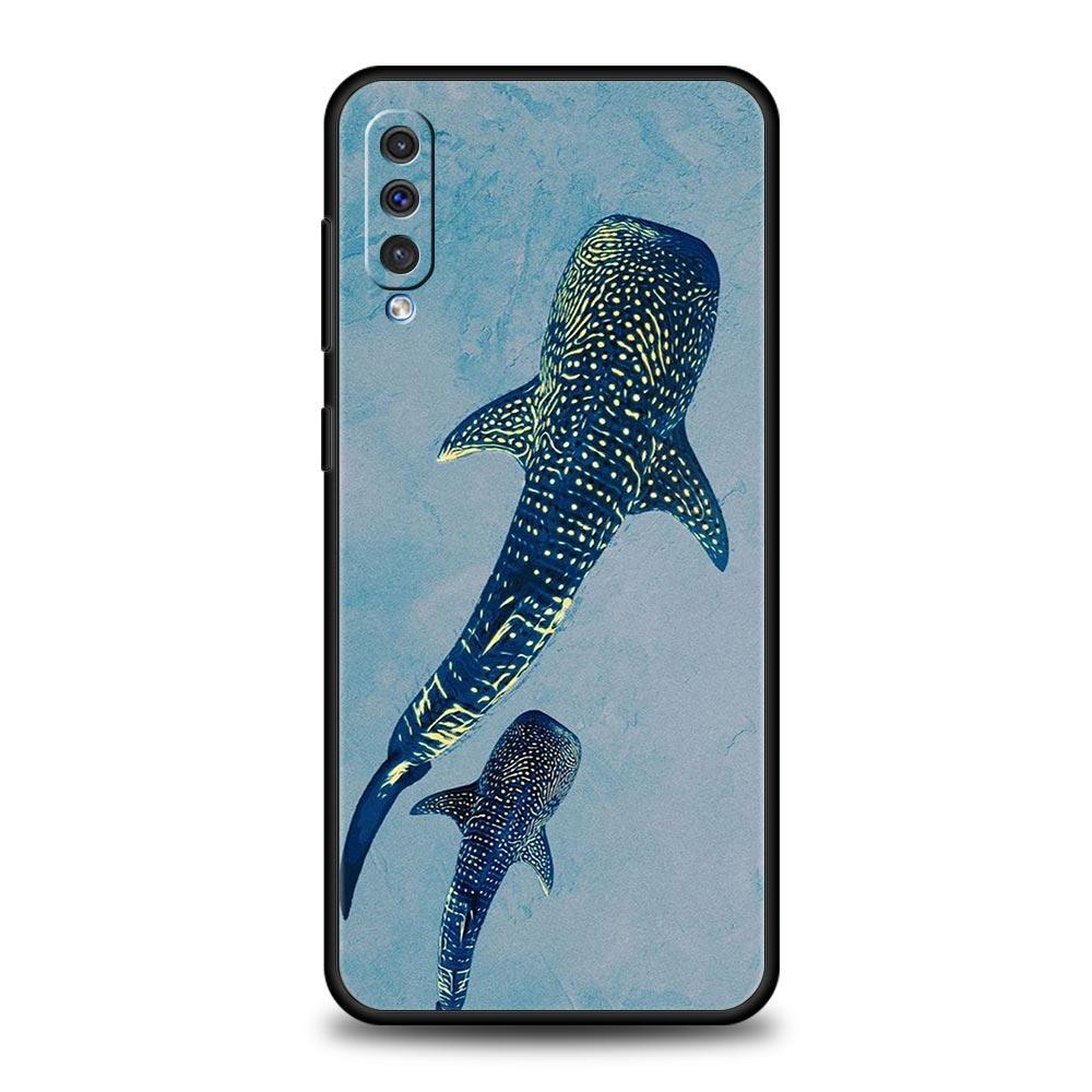Case For Samsung A56 A36 A26 A54 A52 A24 A14 A50 A70 A40 A06 A12 A22 A34 A42 A32 5G A04s A16 Cover Ocean Whale Shark Swimming
