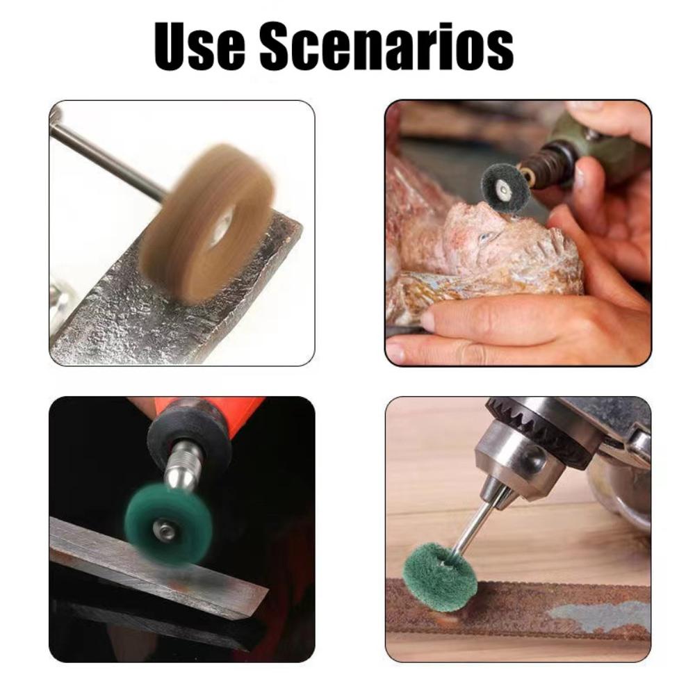 5/50Pcs Mini Brushes Nylon Fiber Grinding Sanding Head Drill Abrasive Polishing Wheel Rotary Tools Rust Remover Accessories Set