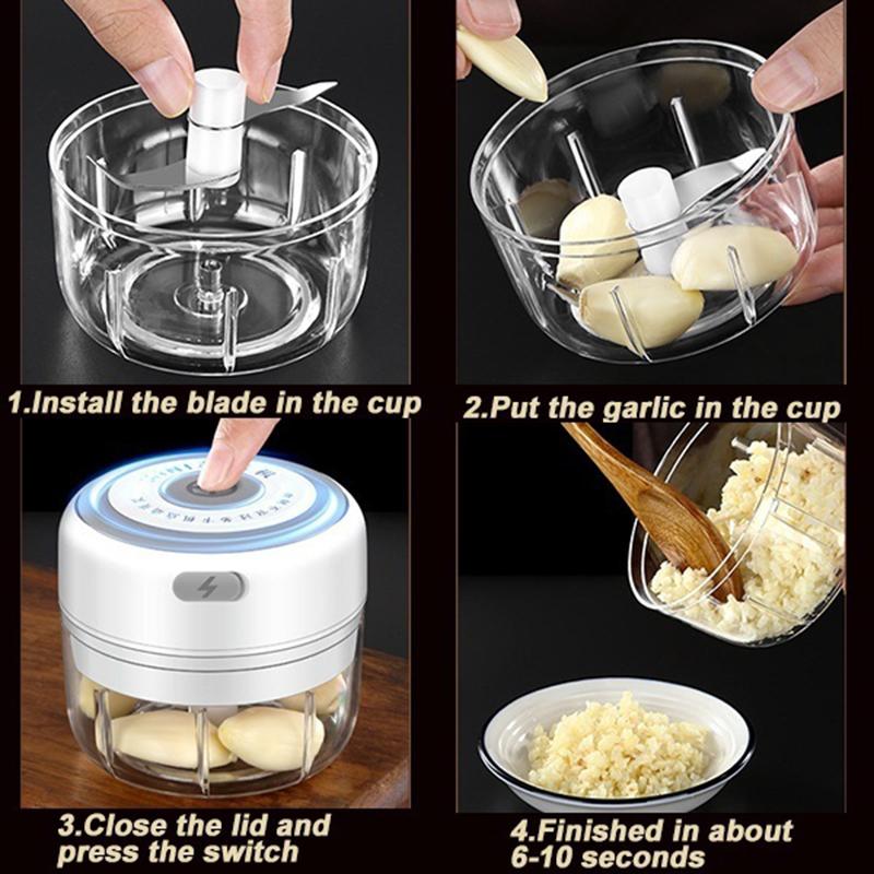 Kitchen Accessories Gadgets Electric Garlic Masher Ginger Nut Crusher Meat Mincer Food Chopper Chopping Garlic Tools Machine