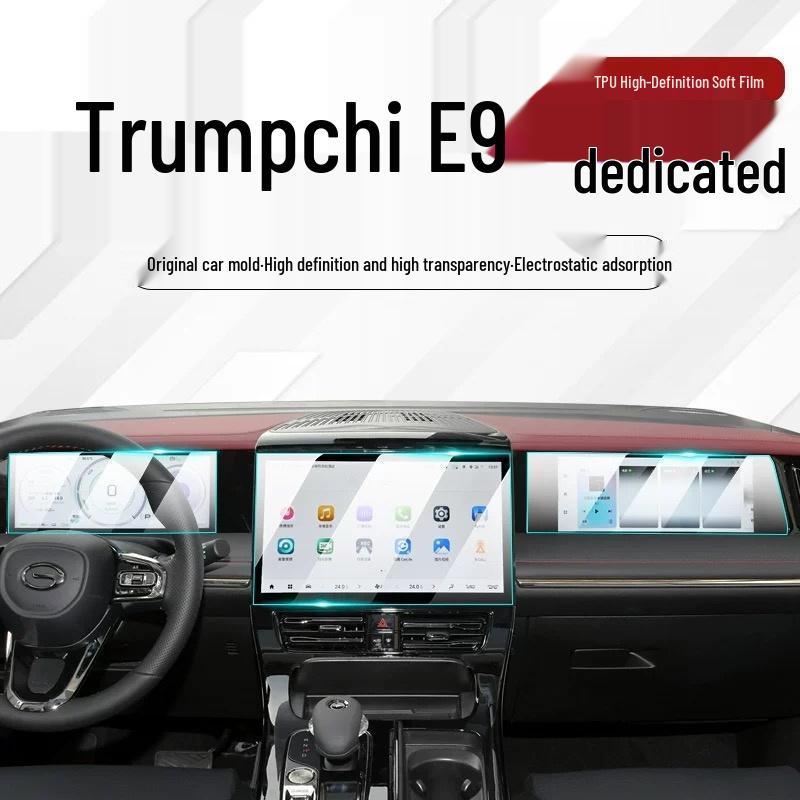 GAC Trumpchi E9 Interior Protection Film for Navigation, Dashboard, and Gear Shift.