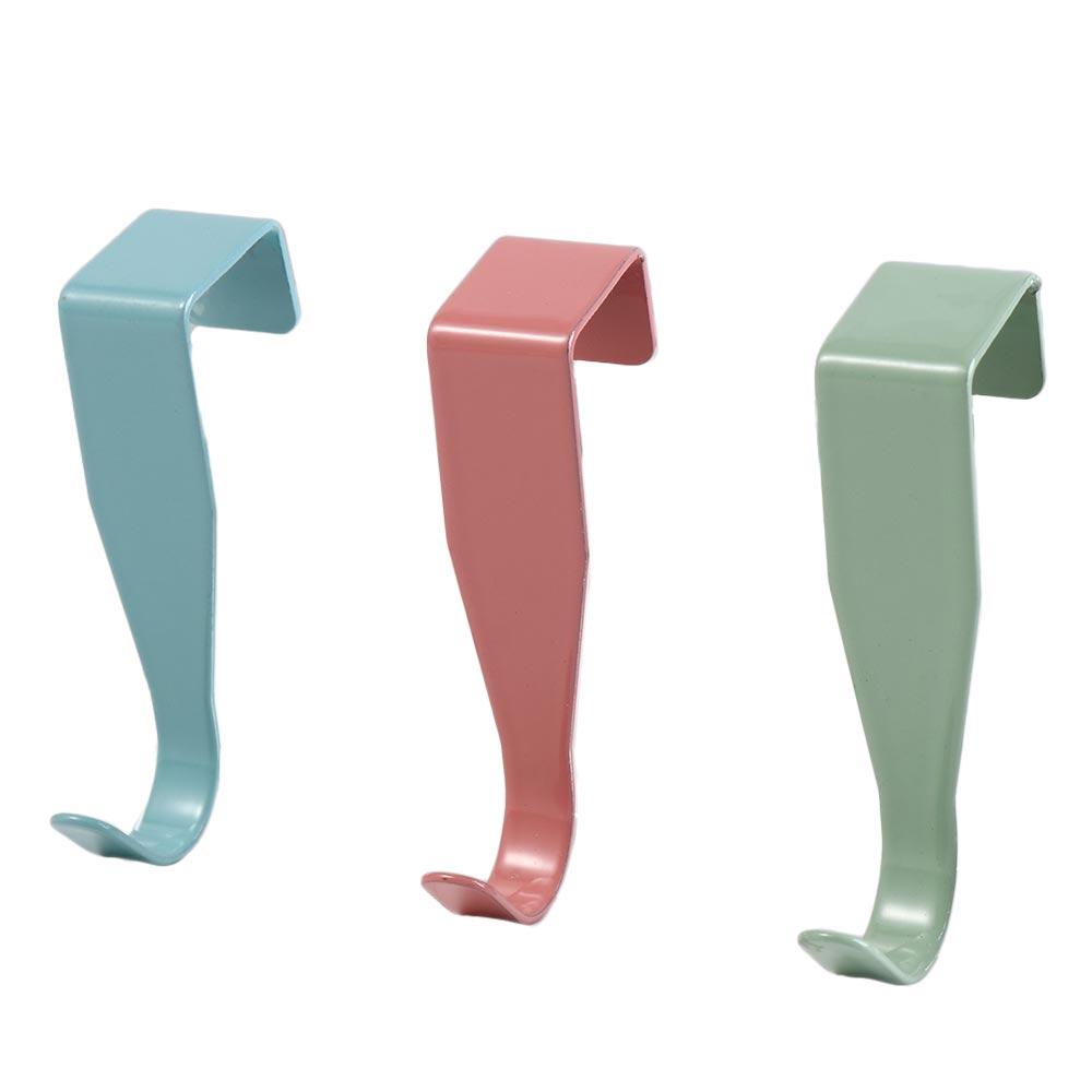 4pcs Punch Free Door Back Hook Carbon Steel Cabinet Storage Rack Closet Hook Coat